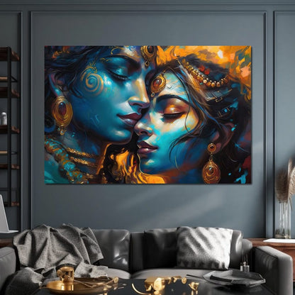 Radha & Krishna Love Story Canvas Wall Art