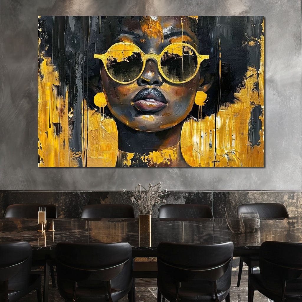 Golden Solitude Statement Canvas Wall Art