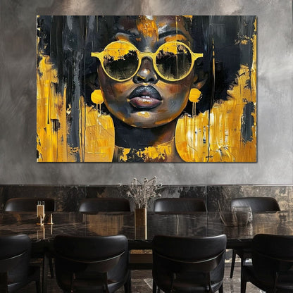 Golden Solitude Statement Canvas Wall Art