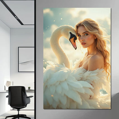 The Swan Maiden Canvas Wall Art