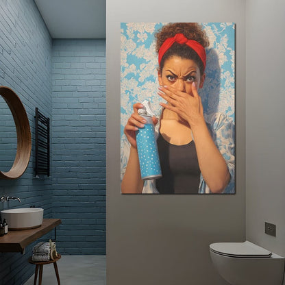 Bathroom Spray Panic Canvas Wall Art