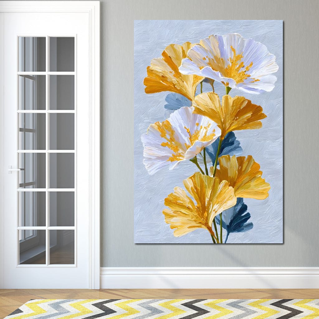 Golden Poppies Soft Light Canvas Wall Art