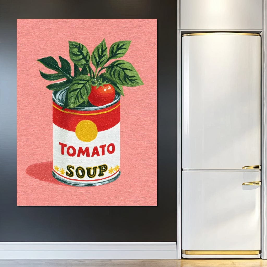 Pop Tomato Soup Garden Can Canvas Wall Art