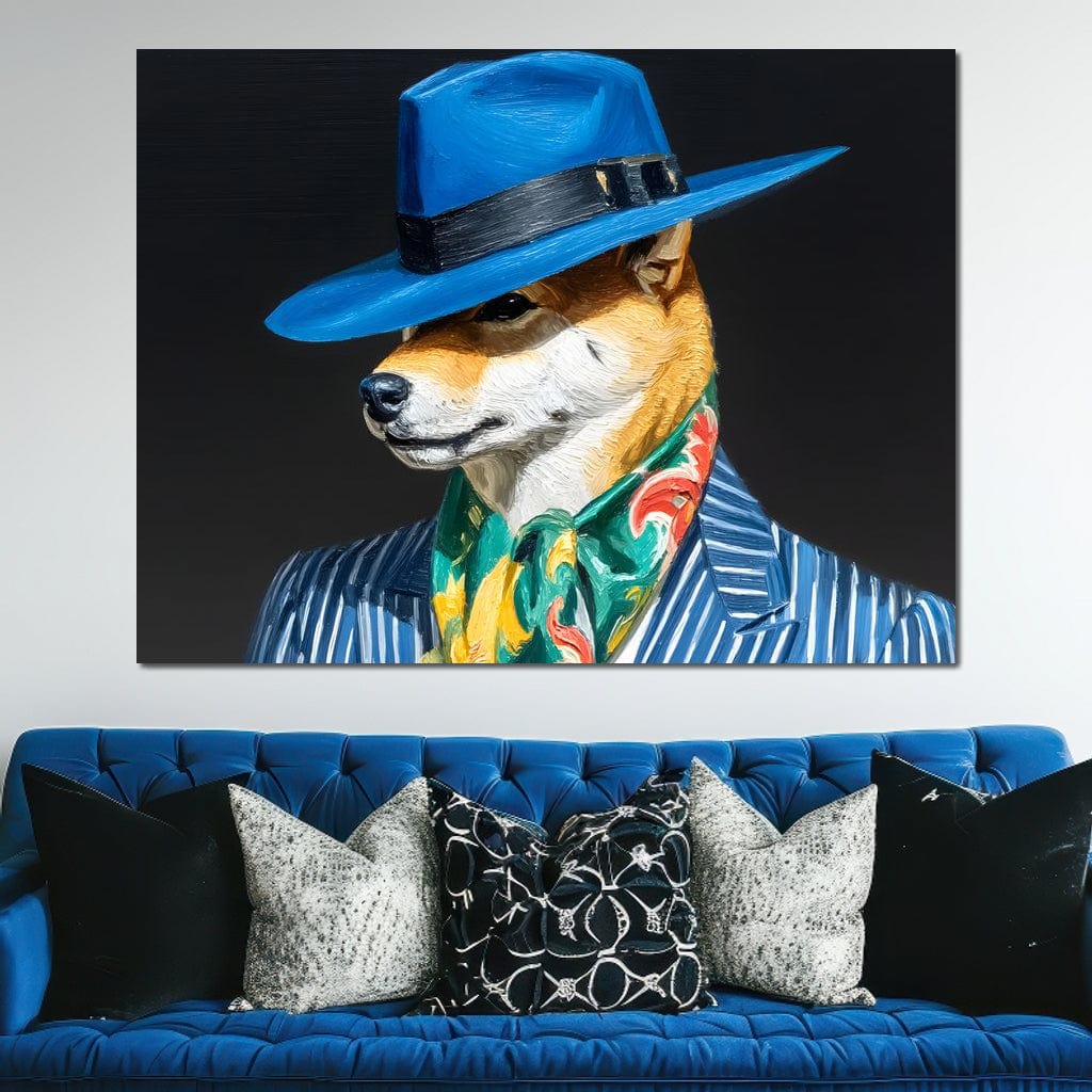 Canine Dapper Delight Canvas Wall Art