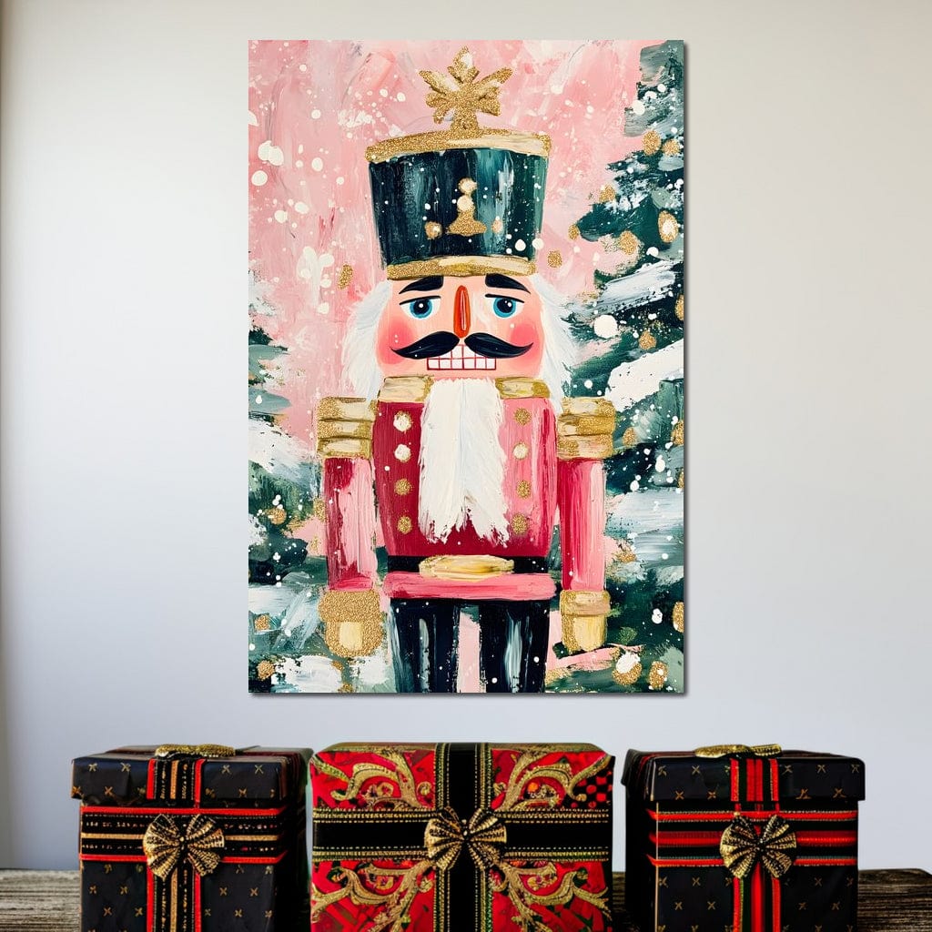 Festive Nutcracker Snow Parade Canvas Wall Art