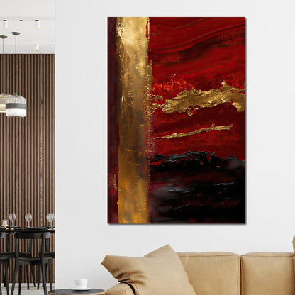 The Lush Layers Collection: Dark Red & Gold 04 Canvas Wall Art