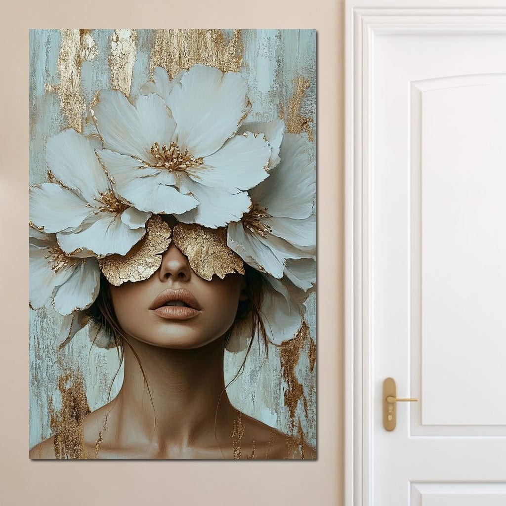 Golden Petal Head Canvas Wall Art