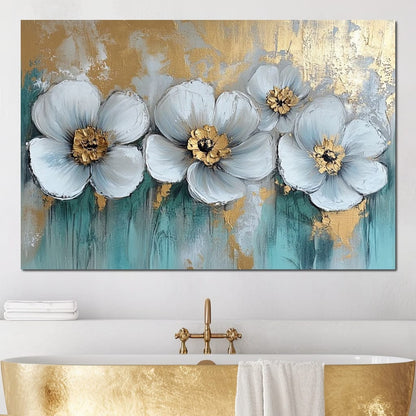 Golden Petals Dreamscape Blooms Canvas Wall Art