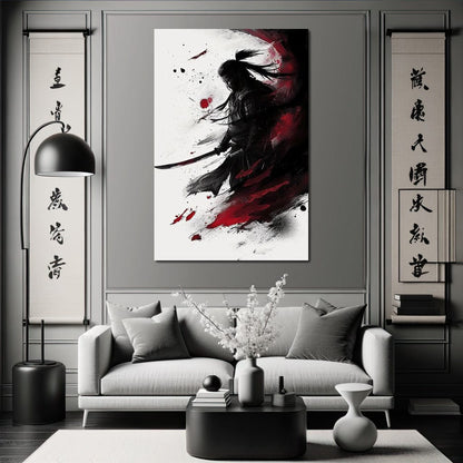 Samurai Chaos Canvas Wall Art