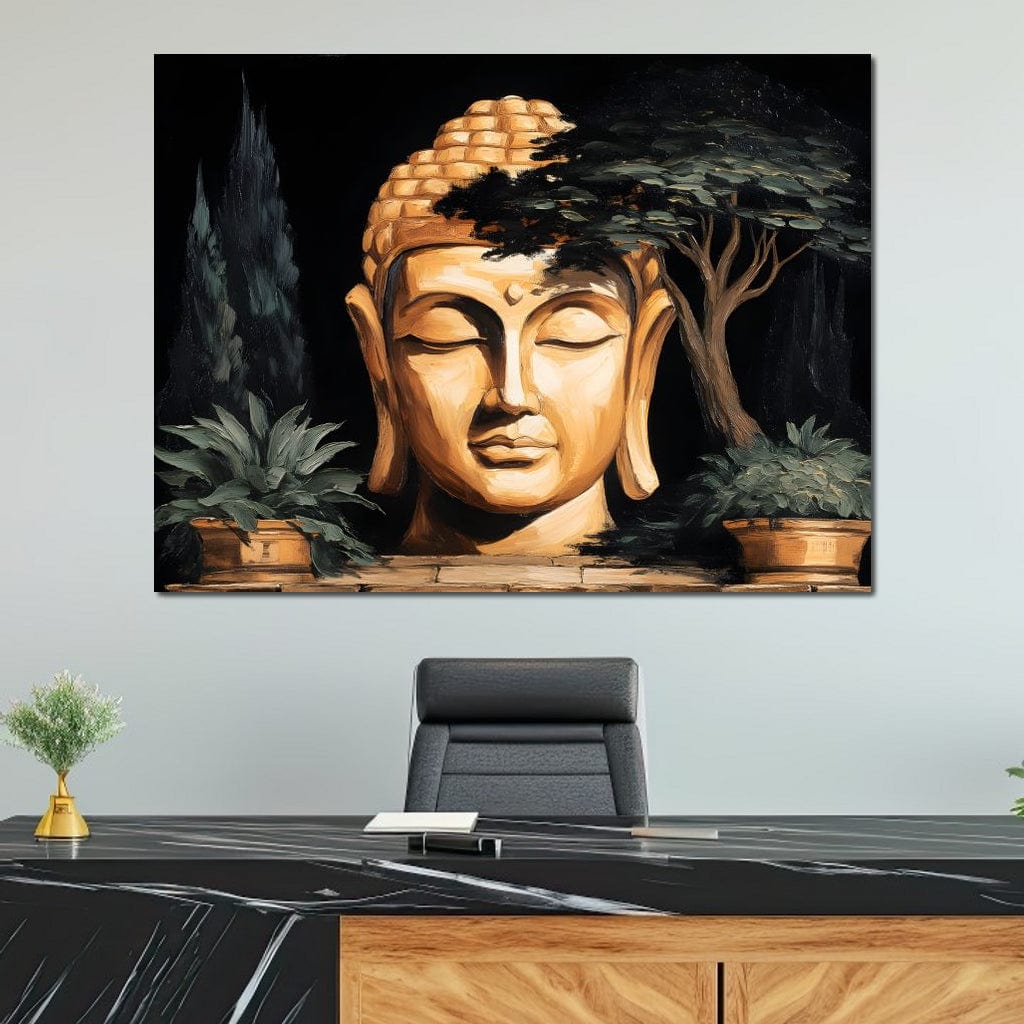 Tranquil Buddha Garden Essence Canvas Wall Art