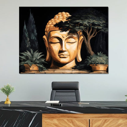 Tranquil Buddha Garden Essence Canvas Wall Art