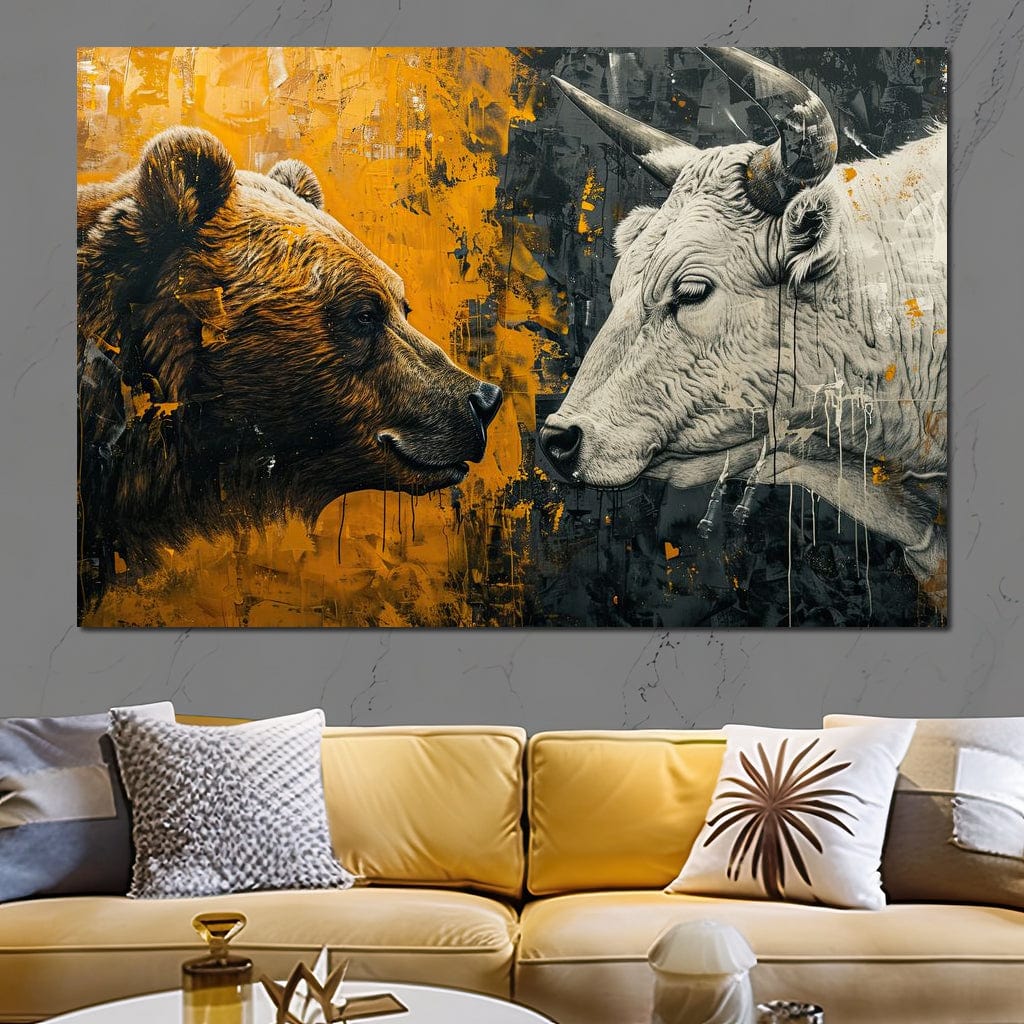 Bear & Bull Majestic Beast Enchantment Canvas Wall Art