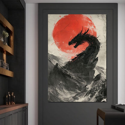 Sunrise Dragon Sovereignty Canvas Wall Art