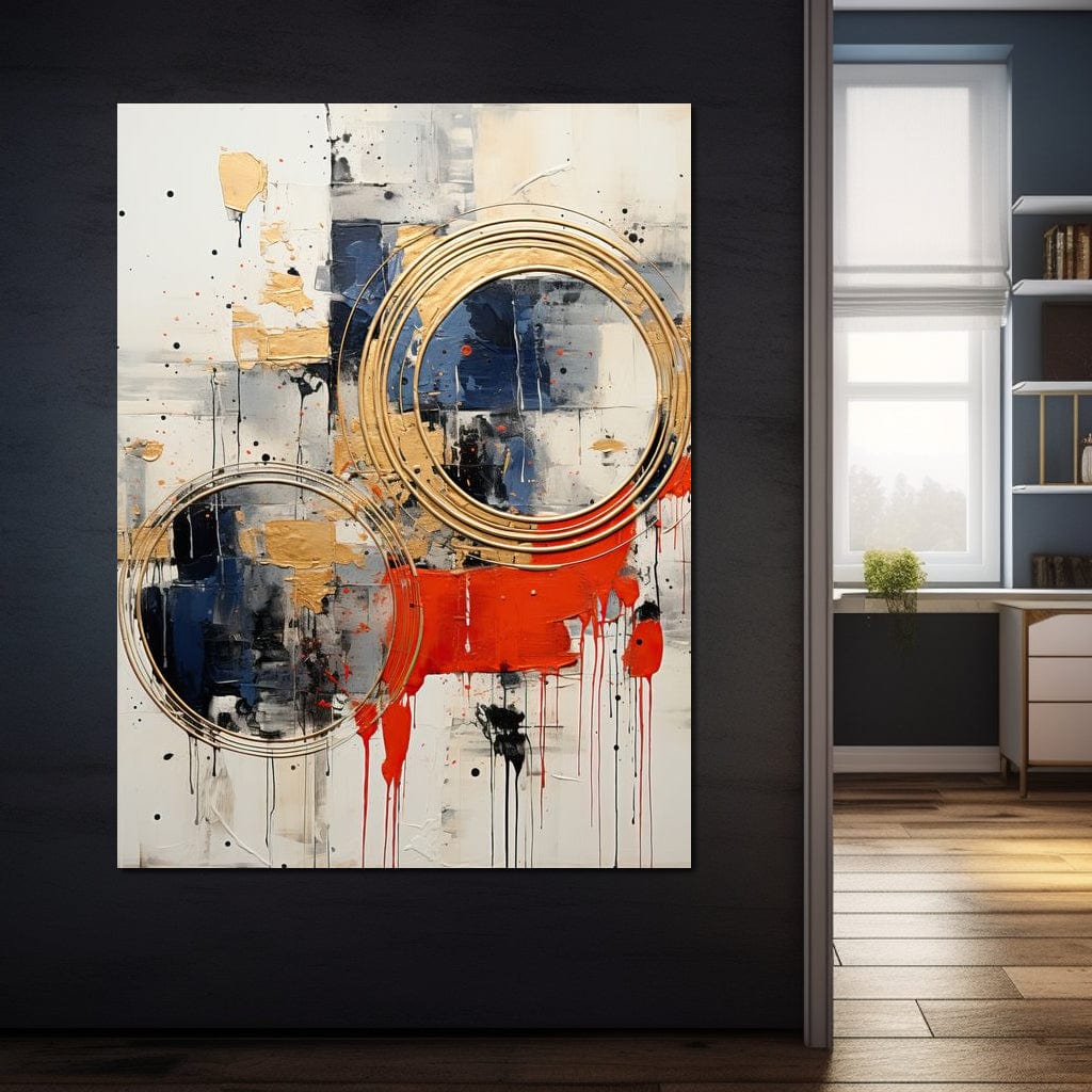 Golden Royal Geometric Harmony 04 Canvas Wall Art