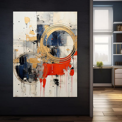 Golden Royal Geometric Harmony 04 Canvas Wall Art