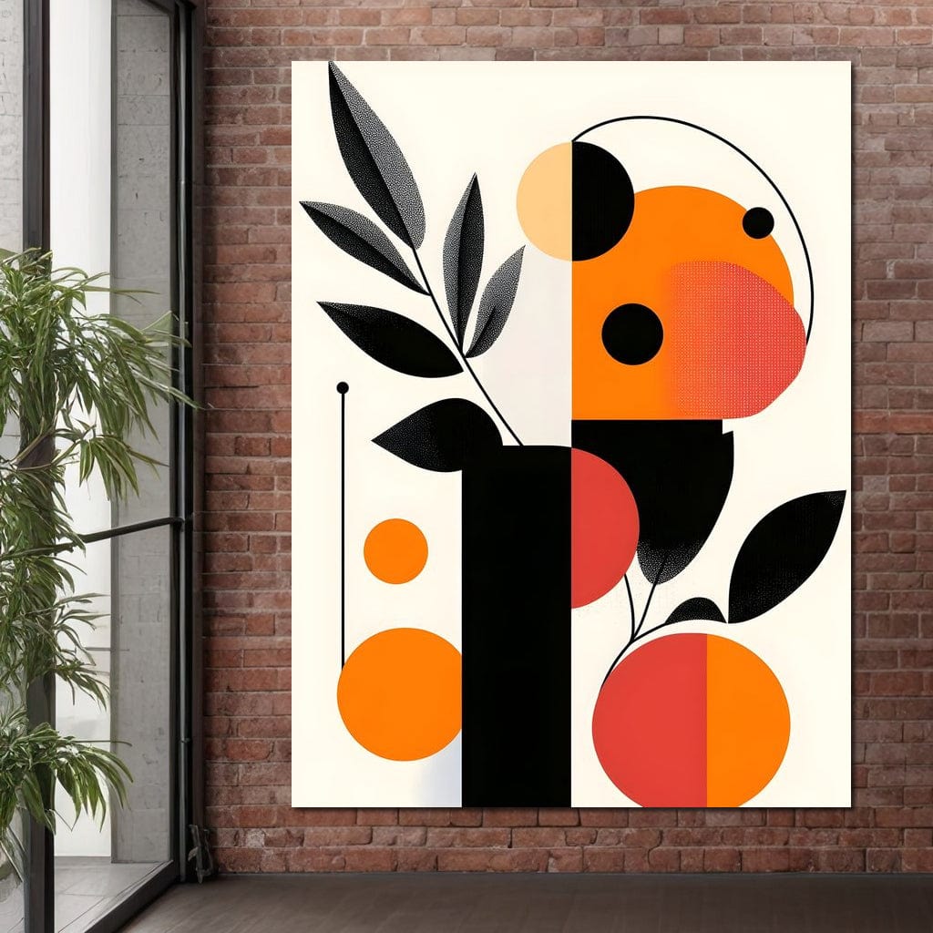 Mid Century Citrus Geometry Canvas Wall Art