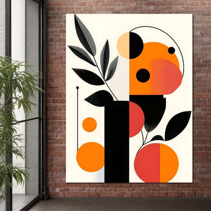 Mid Century Citrus Geometry Canvas Wall Art