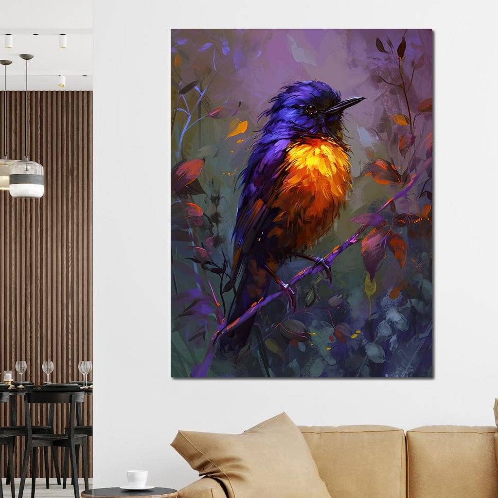 Majestic Twilight Bird Perched Canvas Wall Art