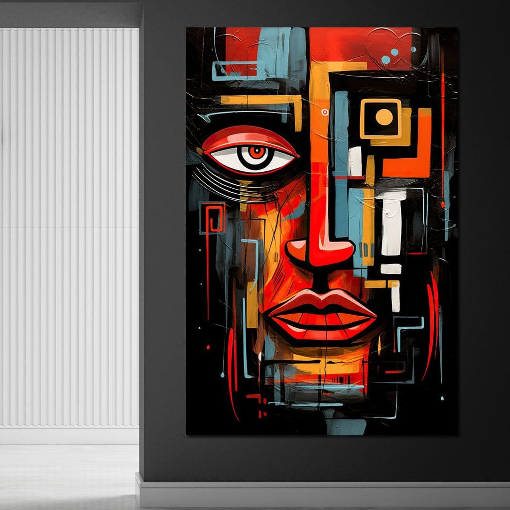 Twilight in Cubist Metropolis Canvas Wall Art