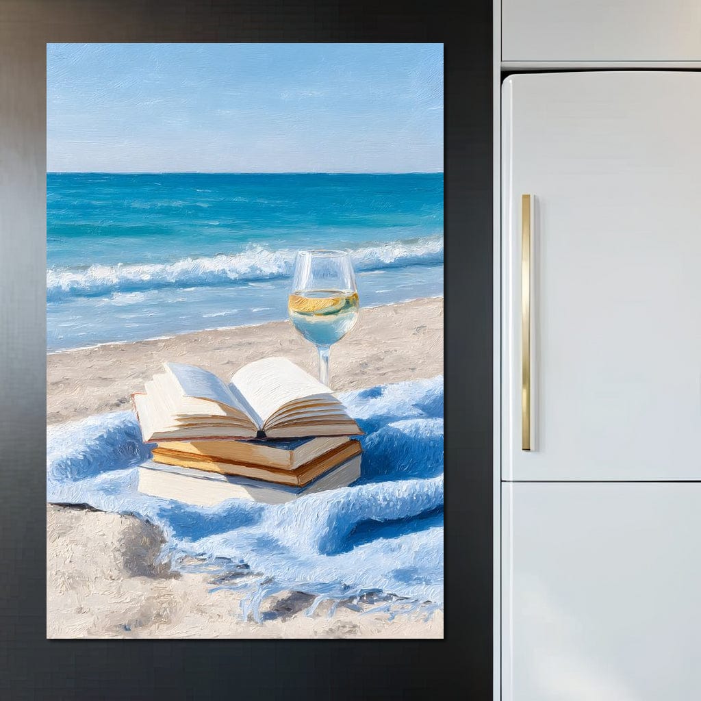 Seaside Pages and Chardonnay Bliss Canvas Wall Art
