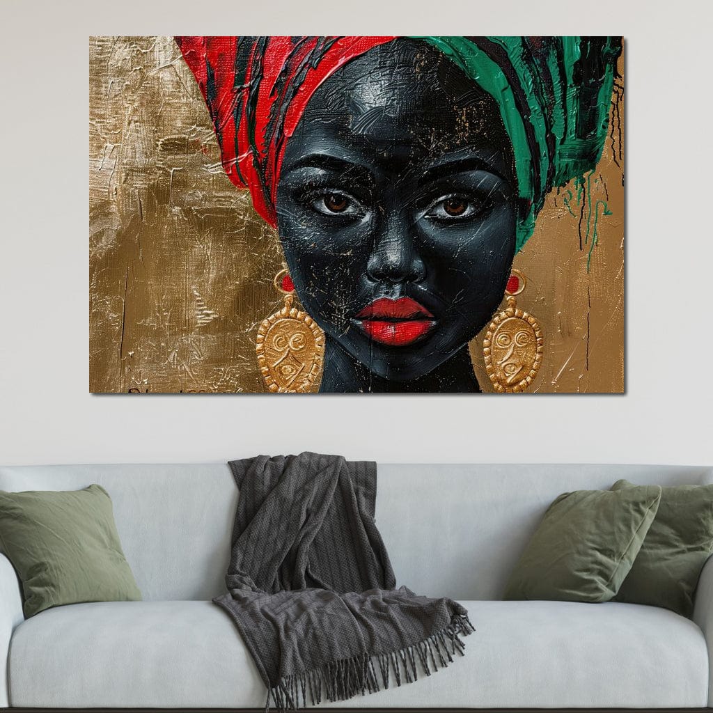 Nubian Grace in Gold Essence Canvas Wall Art