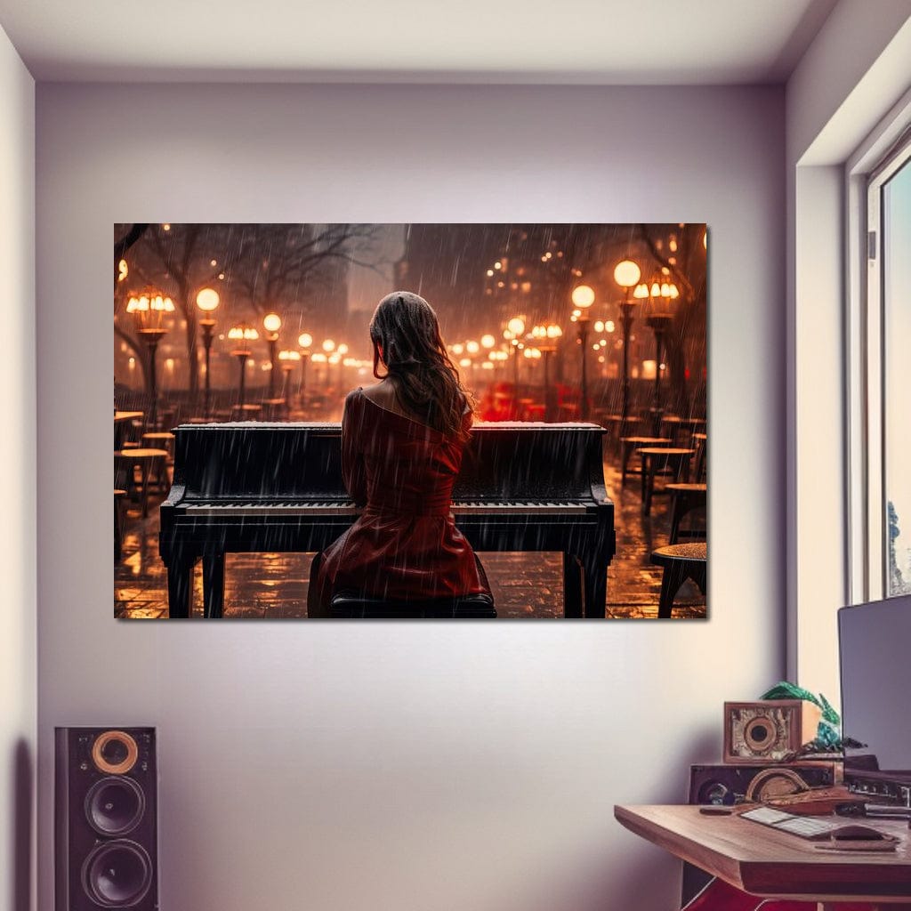 Piano Songbird Canvas Wall Art