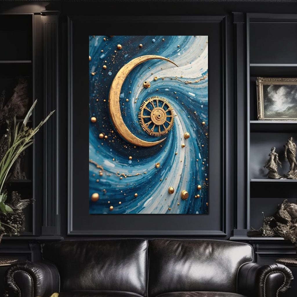 Celestial Clockwork Symphony Canvas Wall Art