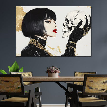 Eternal Bond Skull Canvas Wall Art