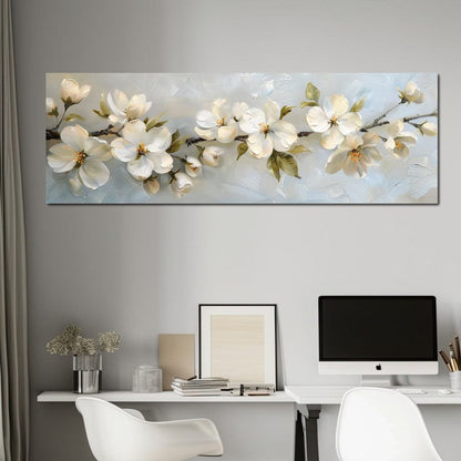 Blossoming Alabaster Flowers Canvas Wall Art