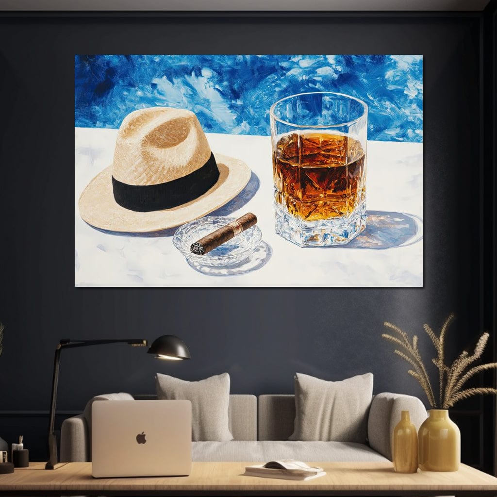 Cigar by the Pool Canvas Wall Art