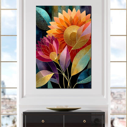 Radiant Blooming Spectrum Canvas Wall Art