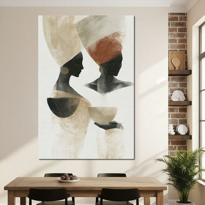 Two Souls Sharing A Morning Ritual Canvas Wall Art