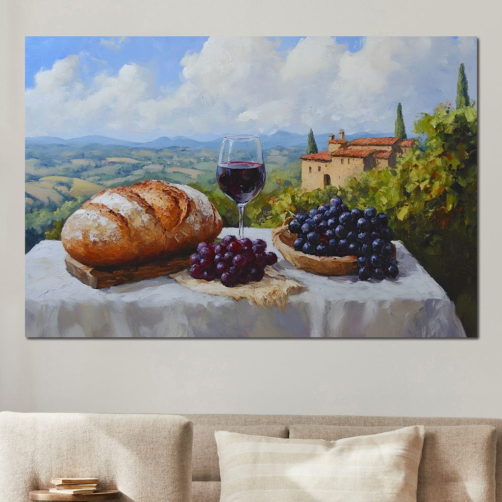 Tuscan Vineyard Bounty Canvas Wall Art