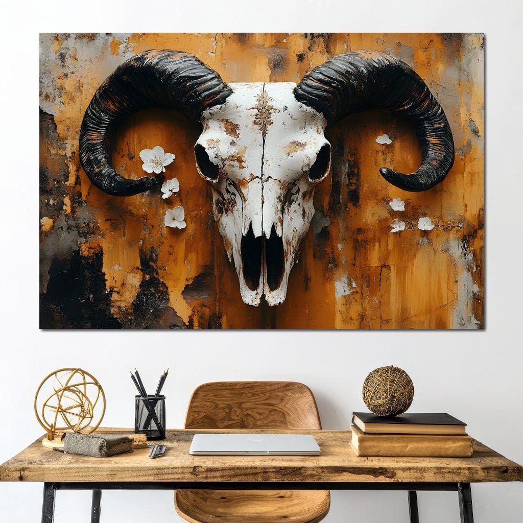 Horned Essence Rustic Elegance Canvas Wall Art