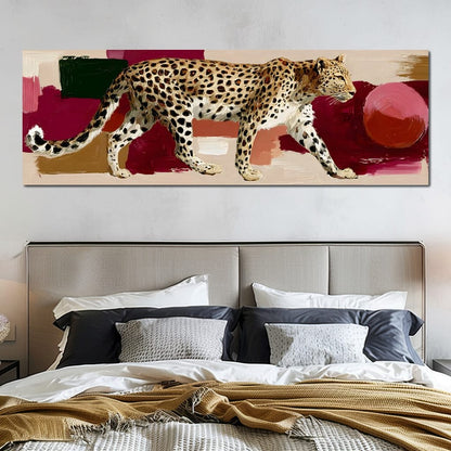 Leopard Stride Sunset Blocks Canvas Wall Art