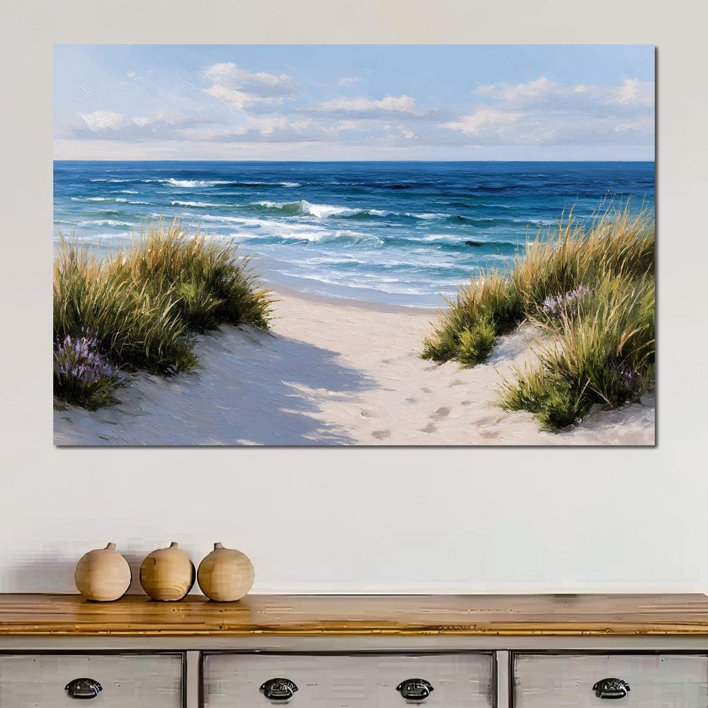 Waves Beyond the Dune Pathway Canvas Wall Art