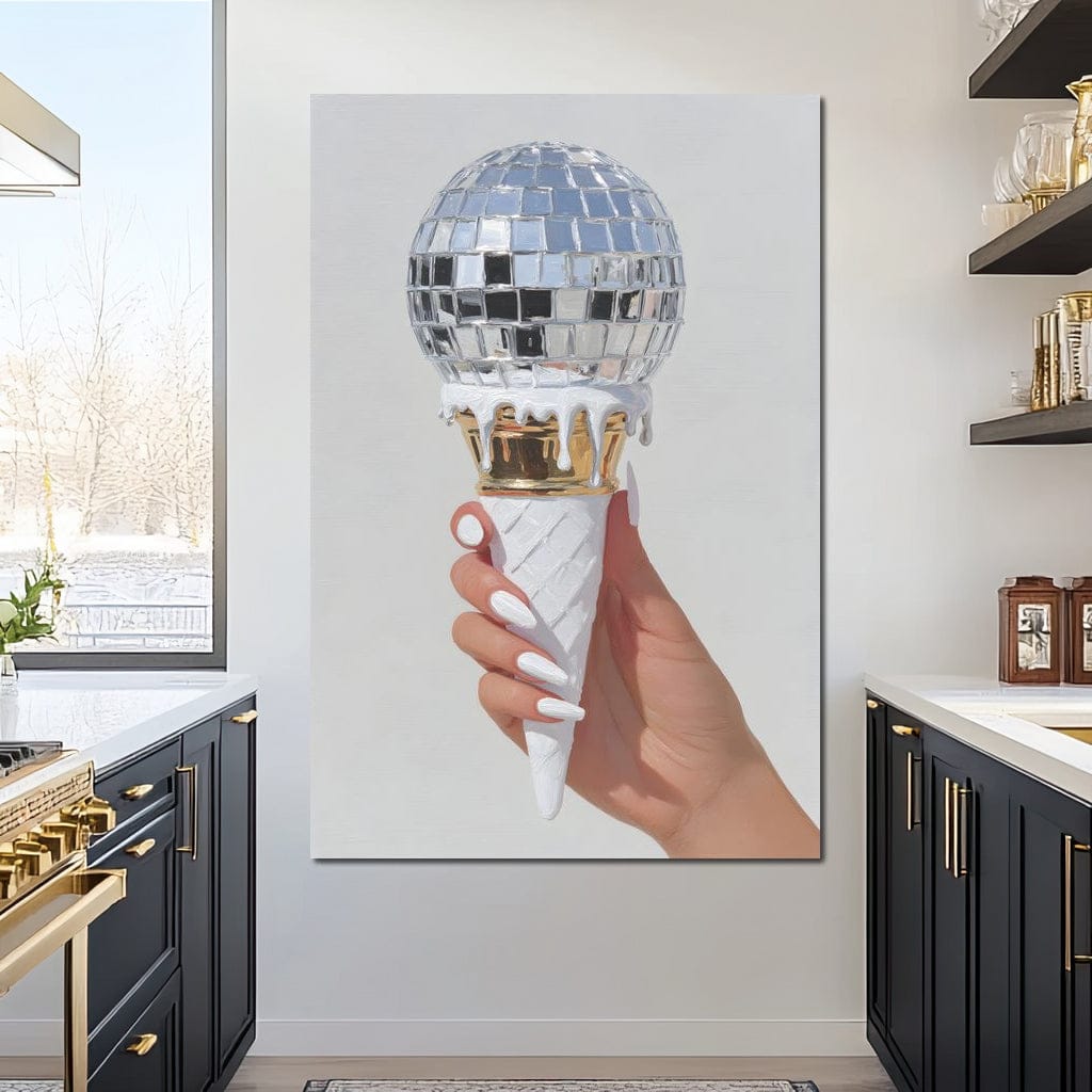 Melting Disco Cone Pop Canvas Wall Art