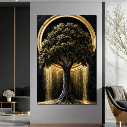 Gilded Roots of Eternal Radiance Canvas Wall Art