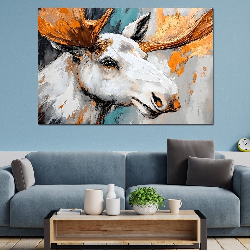 Moose Wilderness Strokes Canvas Wall Art