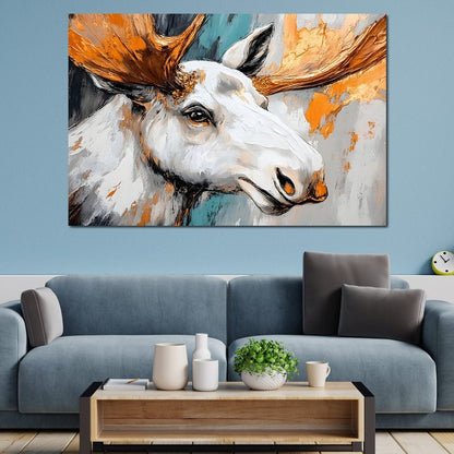 Moose Wilderness Strokes Canvas Wall Art