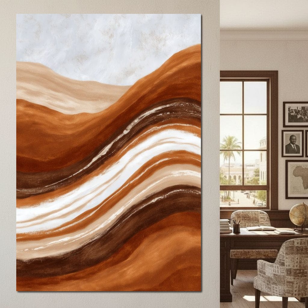 Desert Strata Flow Lines Canvas Wall Art