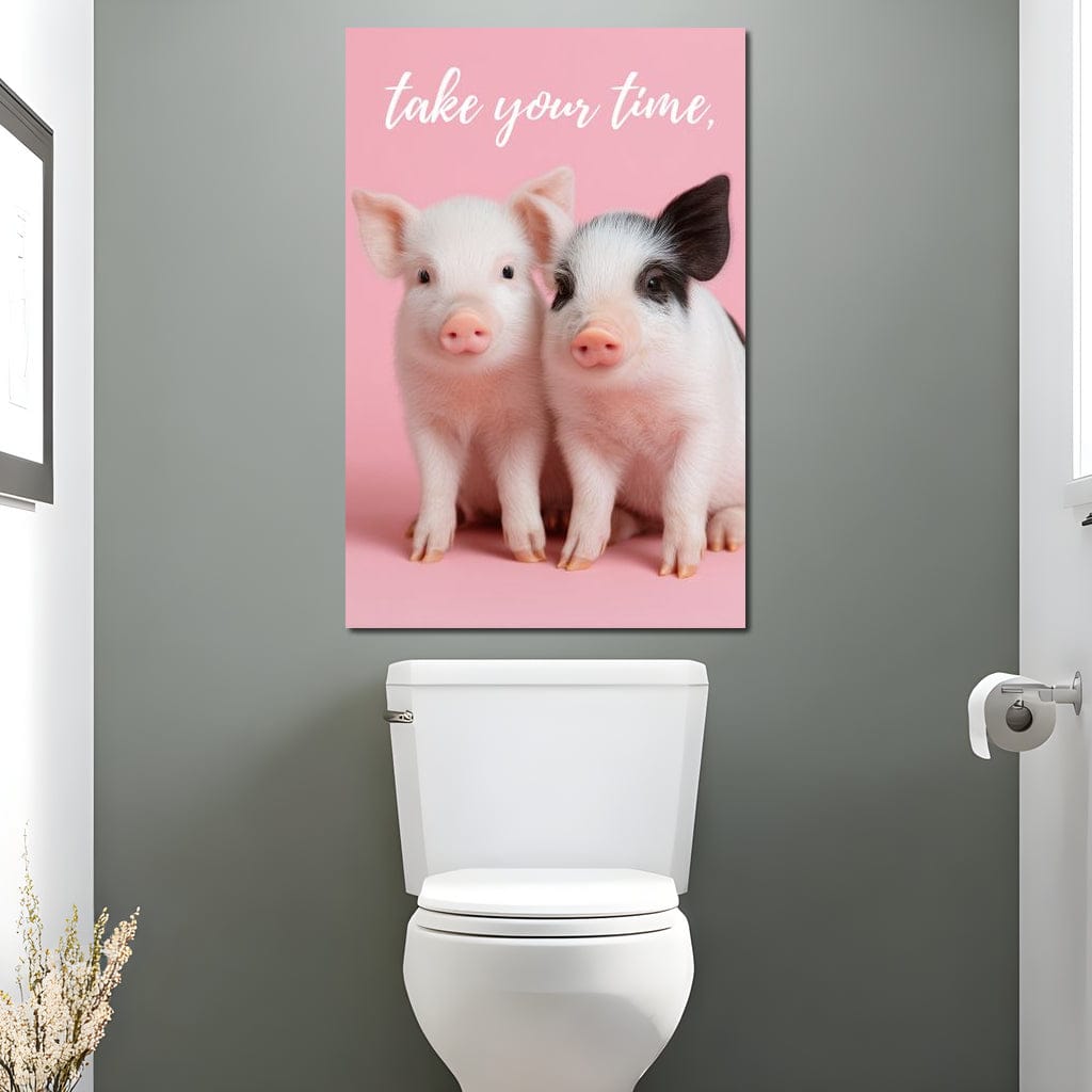 Take Your Time Piglet Pals Canvas Wall Art