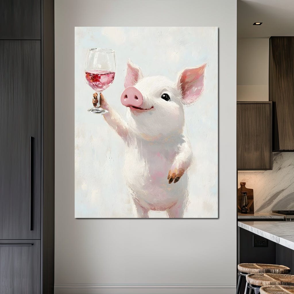 Porcine Toast of Joy Canvas Wall Art