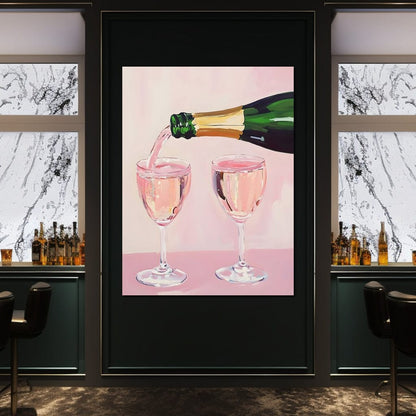 I Only Drink Champagne Canvas Wall Art