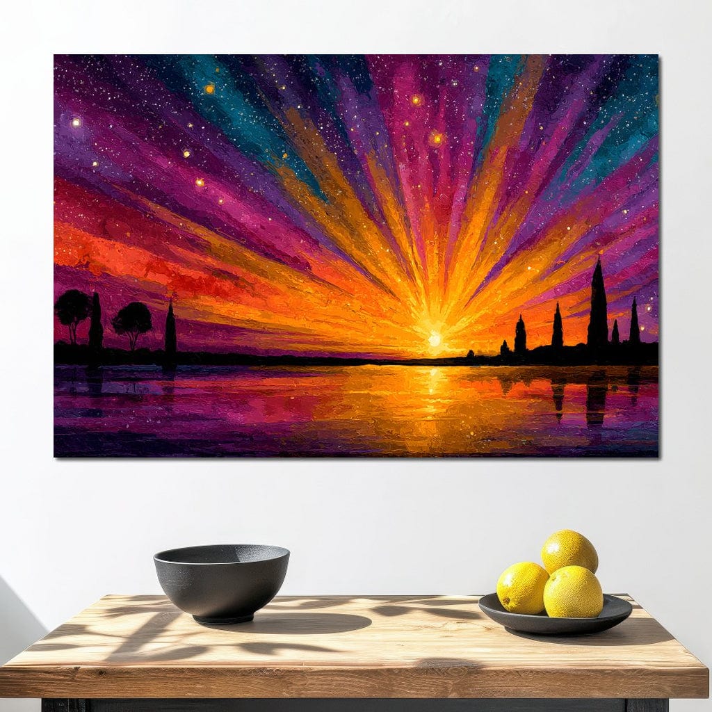 Vibrant Celestial Horizon Canvas Wall Art