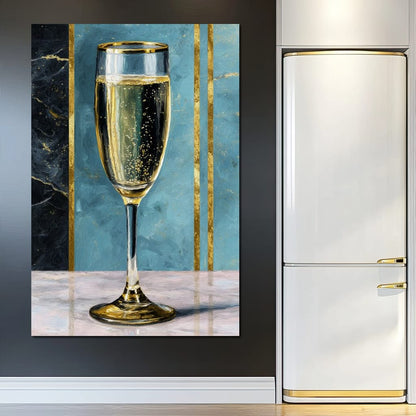 Gilded Champagne Elegance Canvas Wall Art