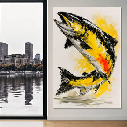 Golden Leap Towards The Morning Sun Canvas Wall Art