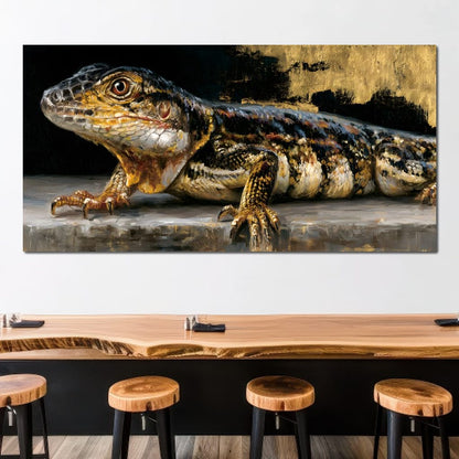 Ancient Scales Upon Gilded Ground Canvas Wall Art