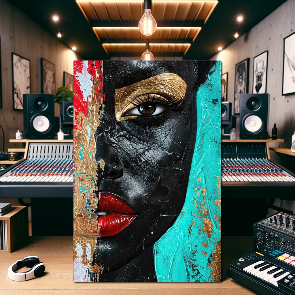 Golden Gaze of Mystery Canvas Wall Art