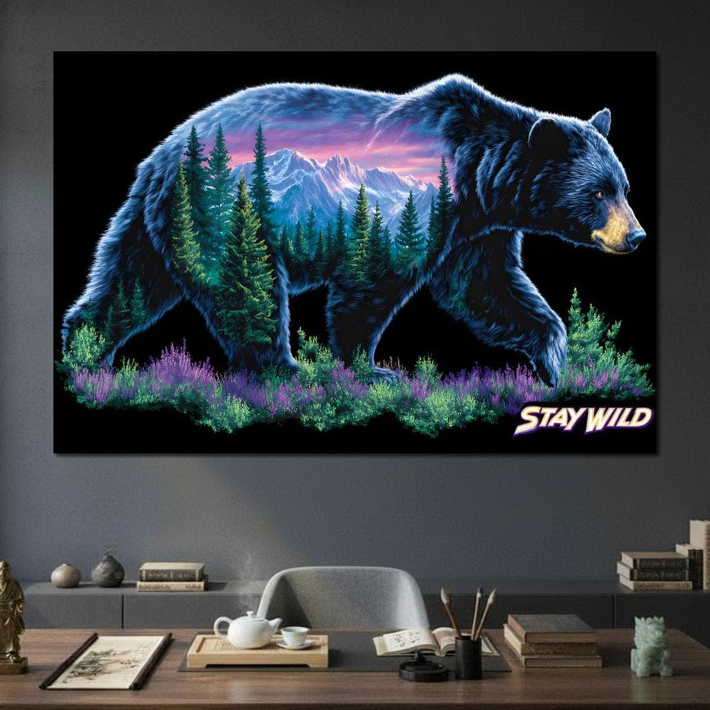 Mountain Spirit Bear Journey Canvas Wall Art